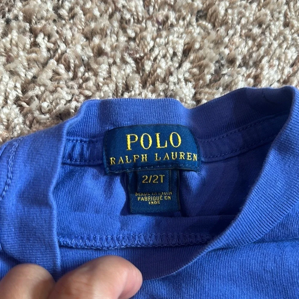 Polo by Ralph Lauren Kids Royal Blue Tee with Orange Logo size 2T